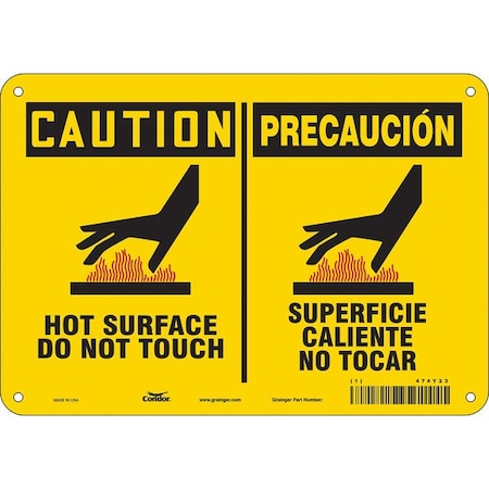 Danger Sign, 7 in H, 10 in W, Aluminum, Vertical Rectangle, English, Spanish, 474Y23