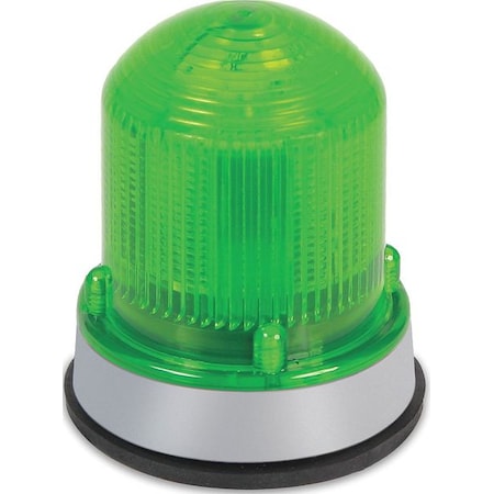Warning Light, Green, LED, 120V AC, 420 FPM, 3 1/4 in Dia.