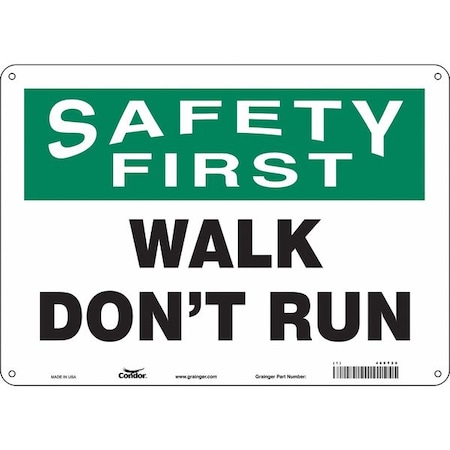 Safety Sign, 10 in Height, 14 in Width, Aluminum, Horizontal Rectangle, English, 469T20