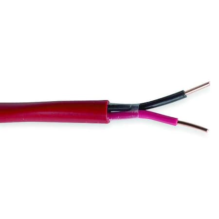 Fire Alarm Cable, 2 C, Red, PVC, 1000 ft.