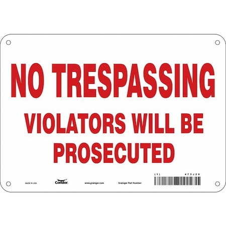 Safety Sign, 7 in Height, 10 in Width, Polyethylene, Vertical Rectangle, English, 473J20