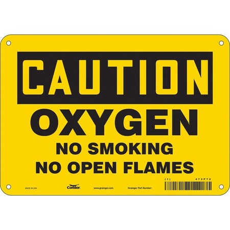 No Smoking Sign, 7" H, 10" W, Polyethylene, Vertical Rectangle, English, 473P72