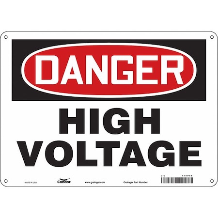 Safety Sign, 10 in Height, 14 in Width, Polyethylene, Horizontal Rectangle, English, 479P65