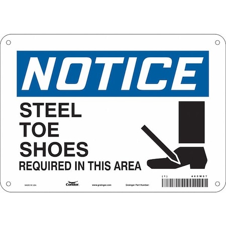 Safety Sign, 7 in Height, 10 in Width, Aluminum, Vertical Rectangle, English, 465W67