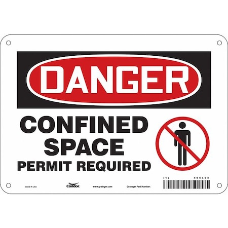 Safety Sign, 7 in Height, 10 in Width, Aluminum, Vertical Rectangle, English, 465L98