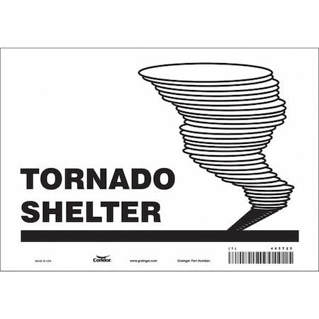 Tornado Shelter, 10 in W x 7 in H, Vertical Rectangle, Vinyl, 465T25