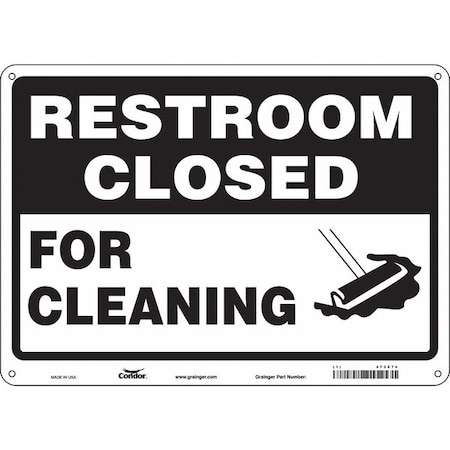 FOR CLEANING, 14 in W x 10 in H, Horizontal Rectangle, Aluminum, 473Z74