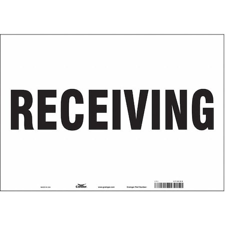 Receiving, 20 in W x 14 in H, Horizontal Rectangle, Vinyl, 473C55
