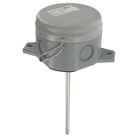 Air Duct Temperature Sensor, 8 inch probe, 10K Ohm Type III Thermistor, GP housing.