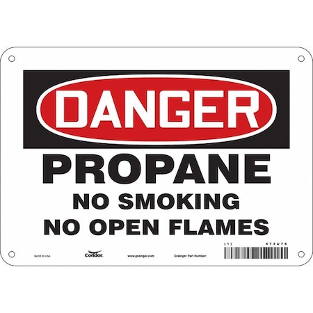 No Smoking Sign, 7" H, 10" W, Polyethylene, Vertical Rectangle, English, 473U76