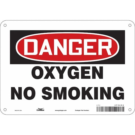 No Smoking Sign, 7" H, 10" W, Polyethylene, Vertical Rectangle, English, 473U62