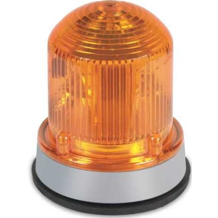 Warning Light, Amber, LED, 120V AC, 65 FPM, 3 1/4 in Dia.