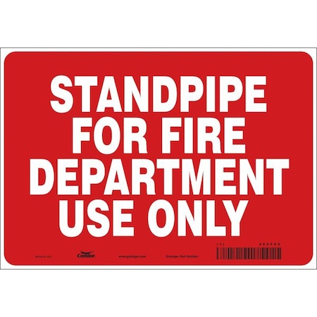 SAFETY SIGN FIRE AND EMERGENCY, 7 in Height, 10 in Width, Vinyl, Vertical Rectangle, English