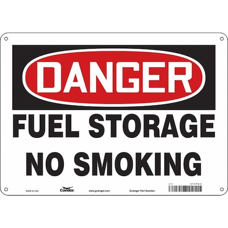 No Smoking Sign, 10" H, 14 in W,  Horizontal Rectangle, English, 473T64