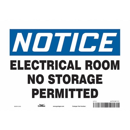 Safety Sign, 7 in Height, 10 in Width, Vinyl, Vertical Rectangle, English, 475U11