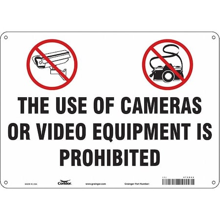 Safety Sign, 10 in Height, 14 in Width, Aluminum, Horizontal Rectangle, English, 472Z44