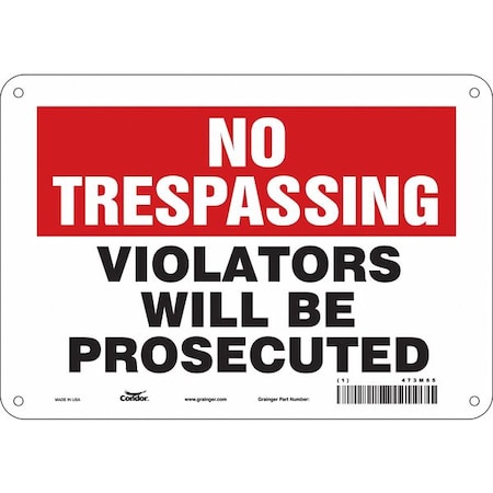 Safety Sign,10" W,7" H,0.032" Thickness, 473M65