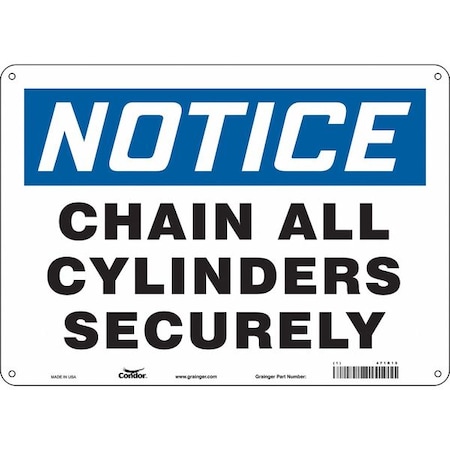 Safety Sign, 10 in Height, 14 in Width, Aluminum, Horizontal Rectangle, English, 471R15