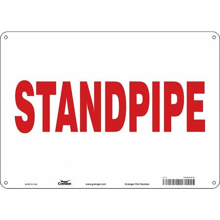 SAFETY SIGN FIRE AND EMERGENCY, 10 in Height, 14 in Width, Aluminum, Horizontal Rectangle, English