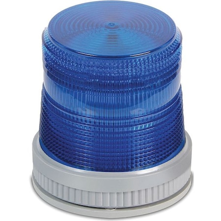 Warning Light, Blue, LED, 24V DC, 65 FPM, 3 3/4 in Dia., Surface