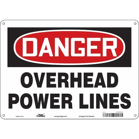 Safety Sign, 10 in Height, 14 in Width, Polyethylene, Horizontal Rectangle, English, 475T59