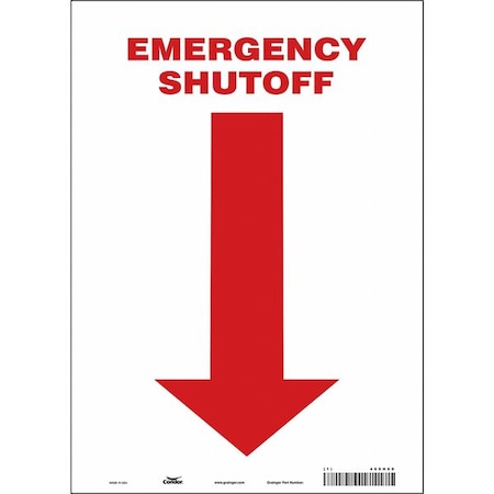 SAFETY SIGN FIRE AND EMERGENCY, 14 in Height, 10 in Width, Vinyl, Vertical Rectangle, English