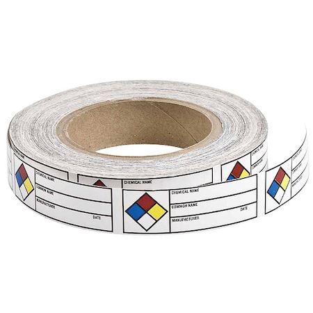 Chemical Label, 1 in H, 3 in W, 102844,PK720