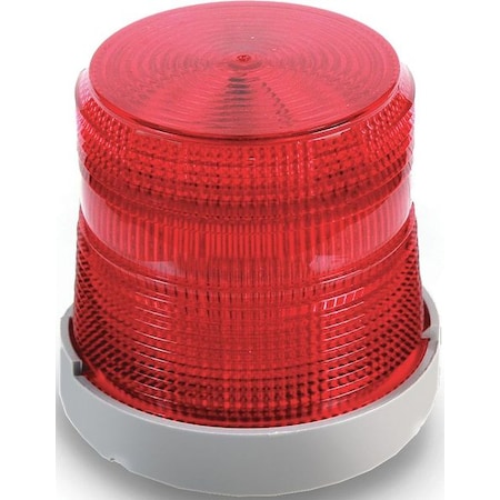 Warning Light, Red, (6) LED, 24V DC, 65 FPM, 4 9/32 in Dia., Panel/Conduit