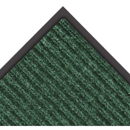 Entrance Mat, Polypropylene, 3/8 in Thick, Green, 3 ft W x 10 ft L