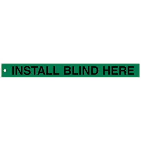 Isolation Blind Tag, Construction, Polyester, 2 in H x 20 in W, Green, Rectangle, 25 PK