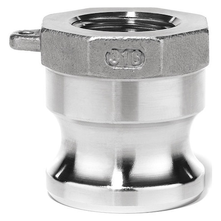 Cam and Groove Adapter,6",304 SS