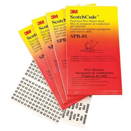 Wire Marker Book, Preprintd, Slf-Adhes, PK5, SPB-15-AS1