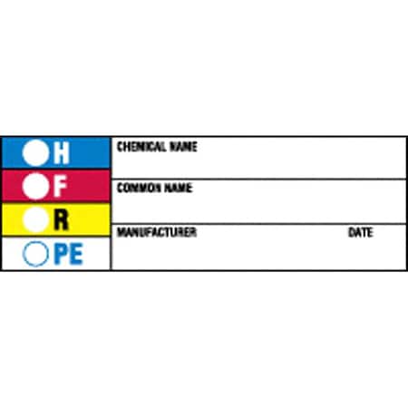 Chemical Label, 1 in H, 3 in W, 60326,PK720