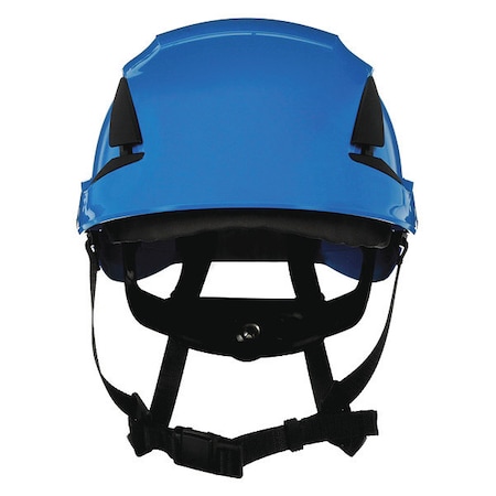 SecureFit Safety Helmet, Front Brim, Type 1, Class C, Vented, Ractchet (6-point), Blue