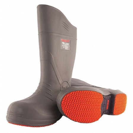 Men's Flite Tall Rubber Boots, Composite Toe, 15 in Height, Gray, 12