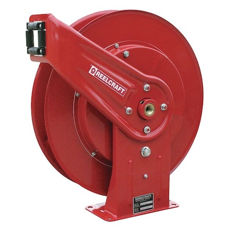 Spring Return Hose Reel, 1/2 in Hose Diameter, 50 ft Length, 500 psi Max. Pressure, Red