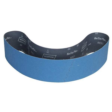 Sanding Belt, 6 in W, 48 in L, Coated, Zirconia Alumina, 150 Grit, Fine, BlueFire R823P, Blue