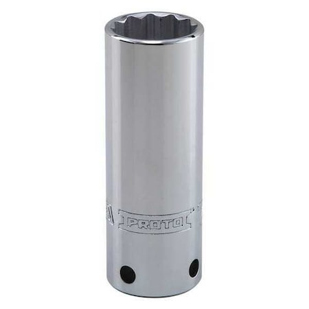 1/2 in Drive, 24mm Metric, Socket, 12 Points,  Steel, Chrome, 24 mm