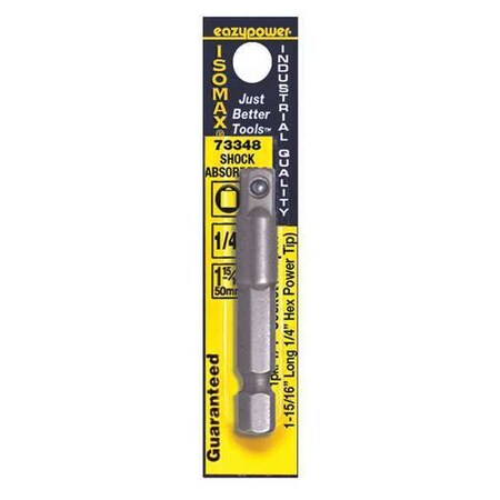 Socket Adapter,1/4 Hex to 1/4 Sq.,2 In