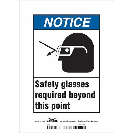Safety Sign,5" W,7" H,0.004" Thickness, 466Z39