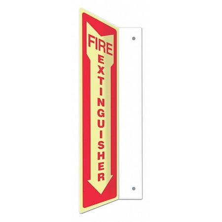 High Visibility Safety Sign, 24 in Height, 4 in Width, PETG, L-Shape Projection, English