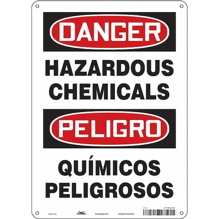Safety Sign, 14 in Height, 10 in Width, Polyethylene, Vertical Rectangle, English, Spanish, 476A45