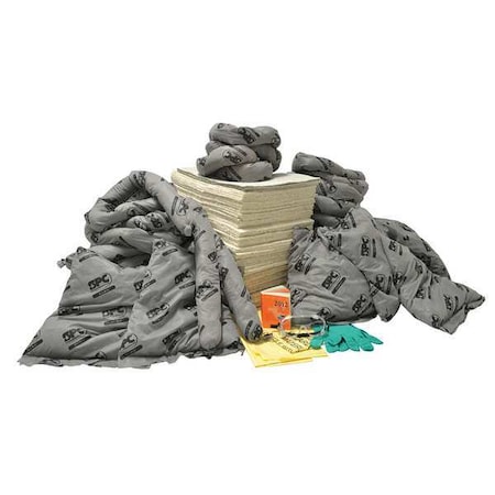 Spill Kit Refill, 95 gal Volume Absorbed per Kit, Refill, Dark Green