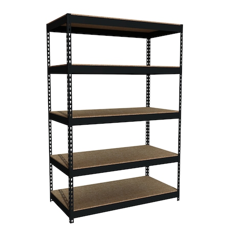 Boltless Shelving Unit, 24 in D x 48 in W x 72 in H, 5 Shelves, Steel