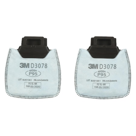 Filter, D3000, White, Push to Connect, 3M(TM) Secure Click(TM) Facepieces