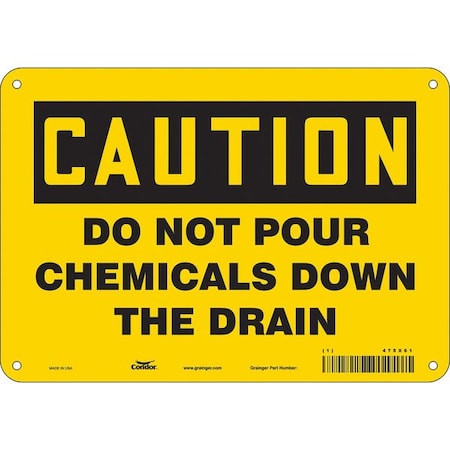 Chemical Sign, 7 in H, 10 in W, Vinyl, Vertical Rectangle, English, 475X61