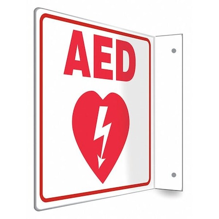 AED, 8 in W x 8 in H, L-Shape Projection, PETG, 480W45