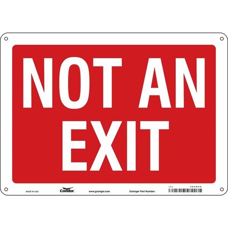 Exit Sign, Aluminum, 14" W, 10" H, Not An Exit, Red