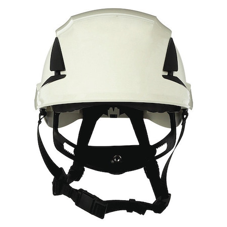 SecureFit Safety Helmet, Front Brim, Type 1, Class C, Vented, Ractchet (6-point), White
