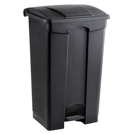 23 gal. Plastic Rectangular Trash Can, Black